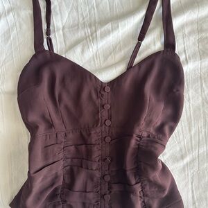 Abercrombie & Fitch Brown Sweetheart Cami Corset Top